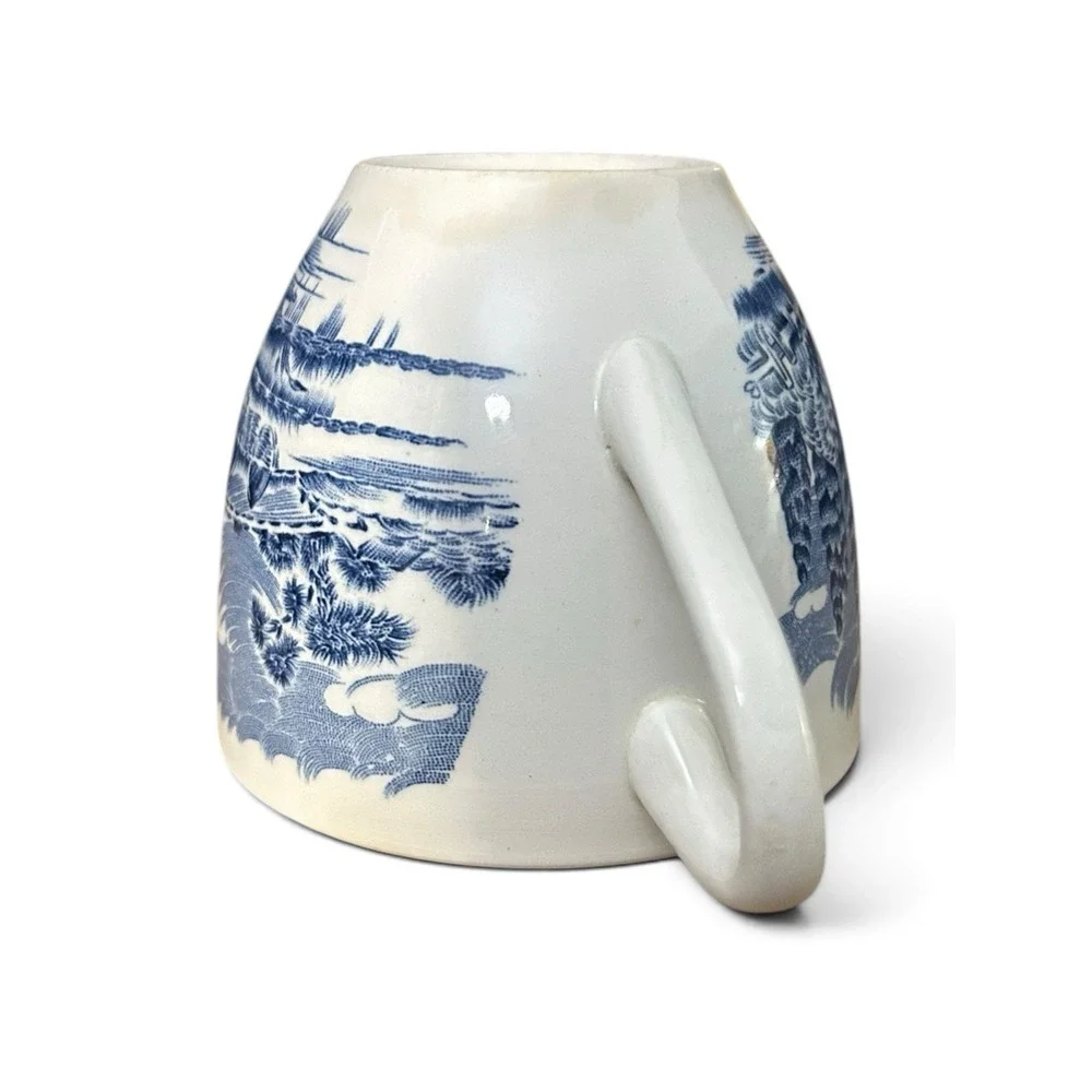 Vintage Enoch Wedgwood Countryside Teacup Blue & White Transferware England 60's